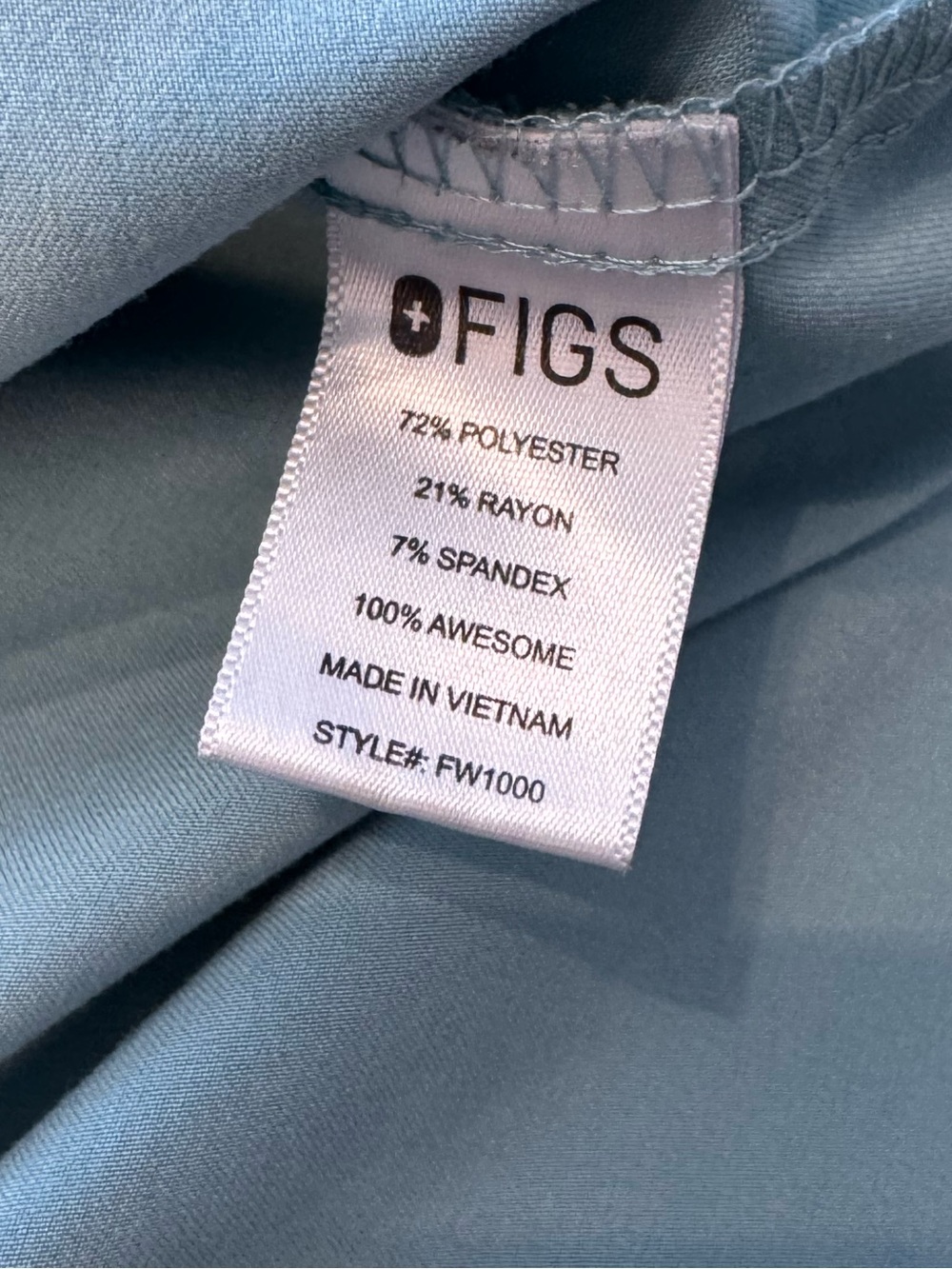 FIGS Light Blue Scrubs Shirt Top Women’s XS Short Sleeve Technical Collection - Picture 4 of 9